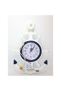 Ahşap Marin Duvara Asmalı Dümenli Saat