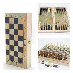 Ahşap Satranç ve Tavla Seti Ahşap Satranç ve Tavla Seti