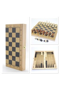 Ahşap Satranç ve Tavla Seti