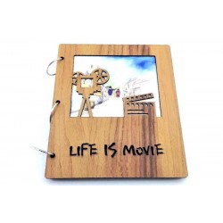 Albüm Ahşap Kapaklı Dikey Temalı Dekoratif Hediyelik