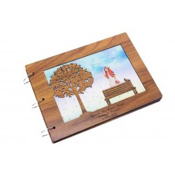 Albüm Ahşap Kapaklı Yatay Temalı Dekoratif Hediyelik