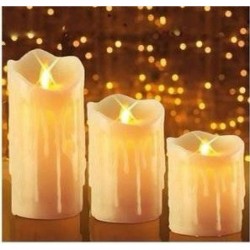 Alevsiz Titreyen Pilli Mum Seti 3'Lü Alevsiz Titreyen Pilli Mum Seti 3'Lü