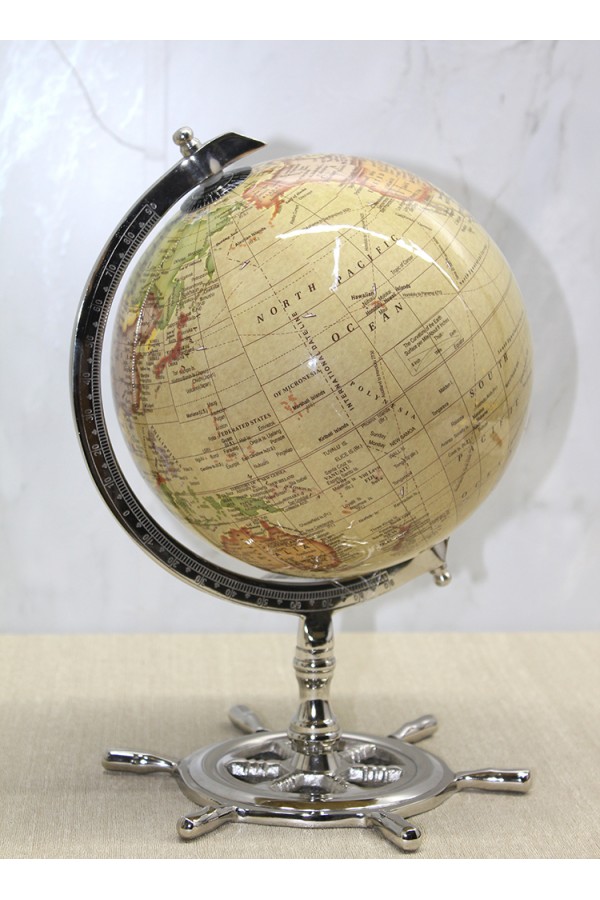 Altı Dümenli Dekoratif Dünya Küre 4160-PW