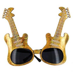 Altın Renk Rockn Roll Gitar Şekilli Parti Gözlüğü 15x15 cm Altın Renk Rockn Roll Gitar Şekilli Parti Gözlüğü 15x15 cm