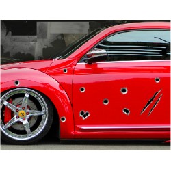 Motosiklet Araba Oto Çıkartmaları 3D kurşun Delik sticker