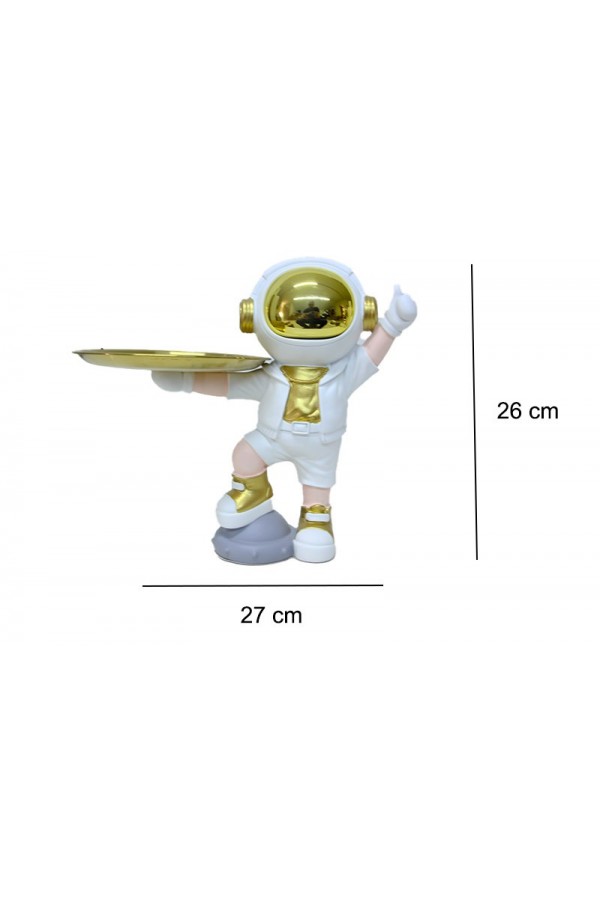 Astronot Servis Tabaklı Biblo