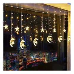 Ay Yıldız Perde Led Günışığı Fişli Ay Yıldız Perde Led Günışığı Fişli