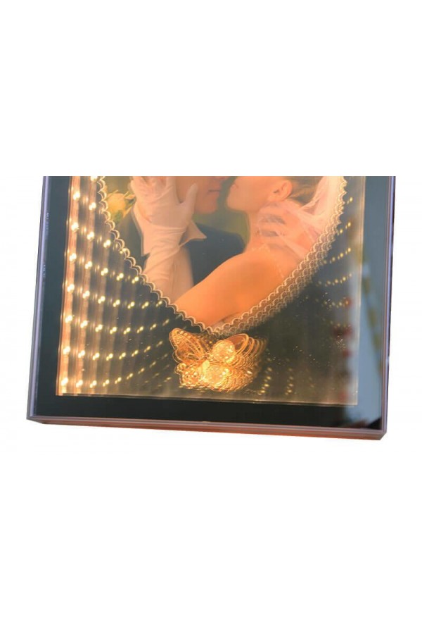 Ayna Led li Çerçeve Led Işıklı Kalpli Fotoğraf Çerçevesi
