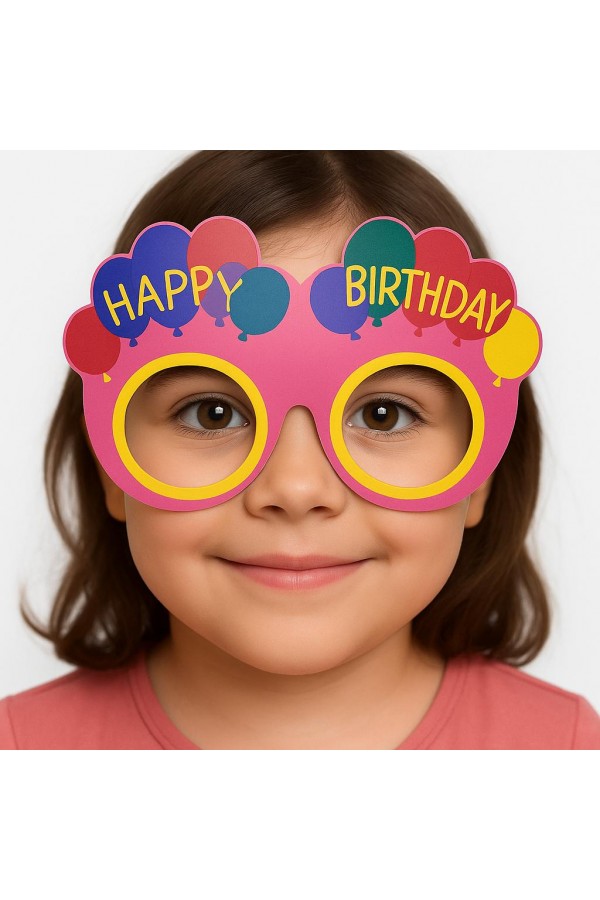 Balon Desenli Karton Doğum Günü Gözlükleri 6 Adet Pembe Renk Balon Desenli Karton Doğum Günü Gözlükleri 6 Adet Pembe Renk