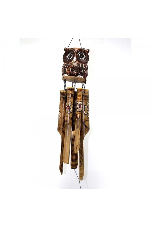 Bambu Baykuşlu Çan 60 Cm