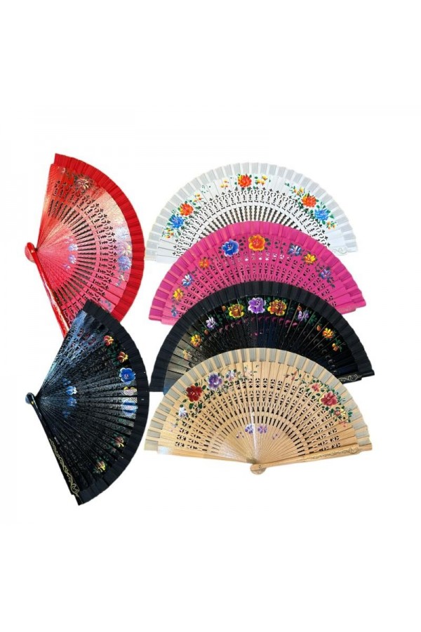 Bambu Yelpaze Karışık Renk 12 Adet