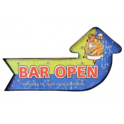 Bar Open Temalı Ledli Bar Tabelası Pano Vintage Led Ampülü Bar Open Temalı Ledli Bar Tabelası Pano Vintage Led Ampülü