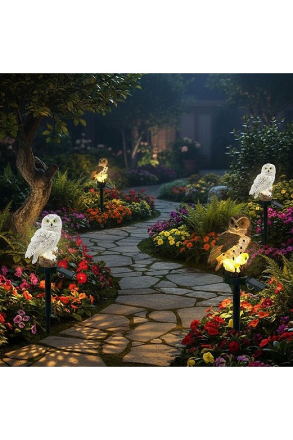 Baykuş Şeklinde Güneş Enerjili Kazıklı Bahçe Aydınlatma S-18