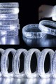 Beyaz-Gümüş Led Işıklı Baskı Yapılabilen Pilli Bileklik Bilezik 1,5 cm Genişlik Beyaz-Gümüş Led Işıklı Baskı Yapılabilen Pilli Bileklik Bilezik 1,5 cm Genişlik