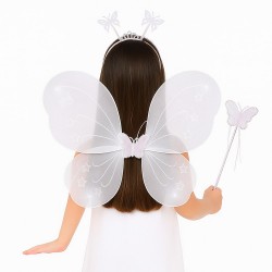 Beyaz Kelebek Kız Seti – 50 cm Kelebek Kanadı, Taç ve Asa Beyaz Kelebek Kız Seti – 50 cm Kelebek Kanadı, Taç ve Asa