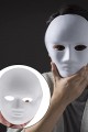 Beyaz Renk Boyanabilir Anonim Tam Yüz Cosplay Maske 24x18 cm