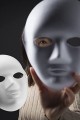 Beyaz Renk Boyanabilir Anonim Tam Yüz Cosplay Maske 24x18 cm
