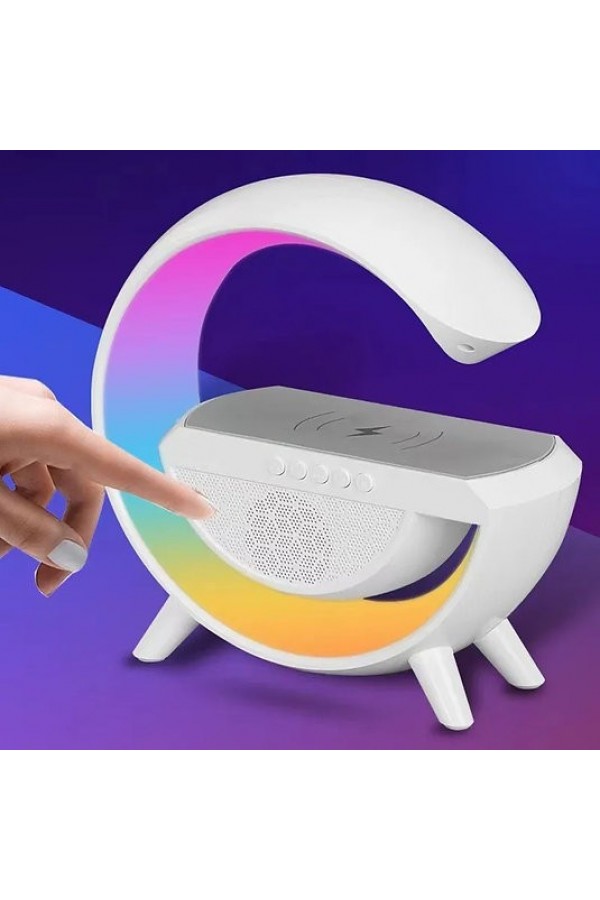 Bluetooth Hoparlörlü Kablosuz Şarj Özellikli Masa Lambası Gece Lambası