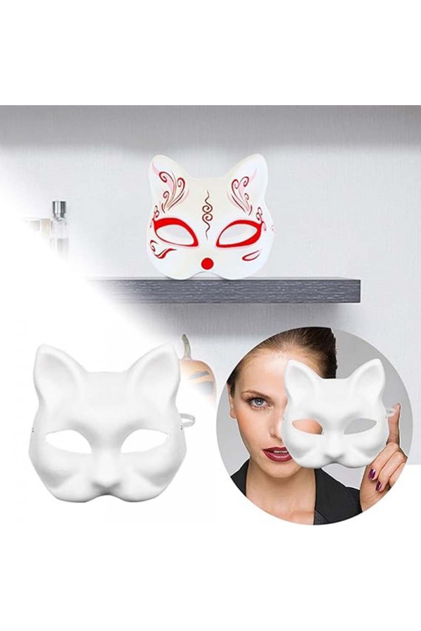 Boyanabilir Kedi Model Maske – Kendi Tasarımını Oluştur