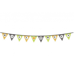 Cadılar Bayramı Kabak Temalı Halloween Yazılı Banner Süs Flama 3 Metre