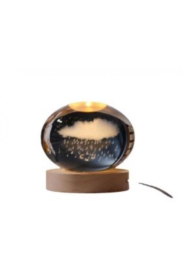 Cam Küre Alt kısmı Ahşap  USB'li Dekoratif Hediyelik