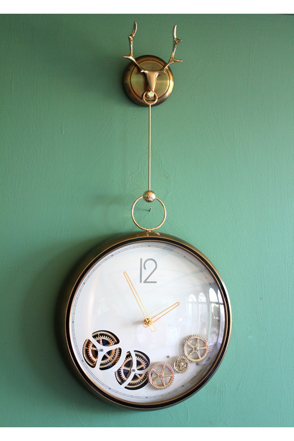 Çarklı Geyikli Duvar Saati