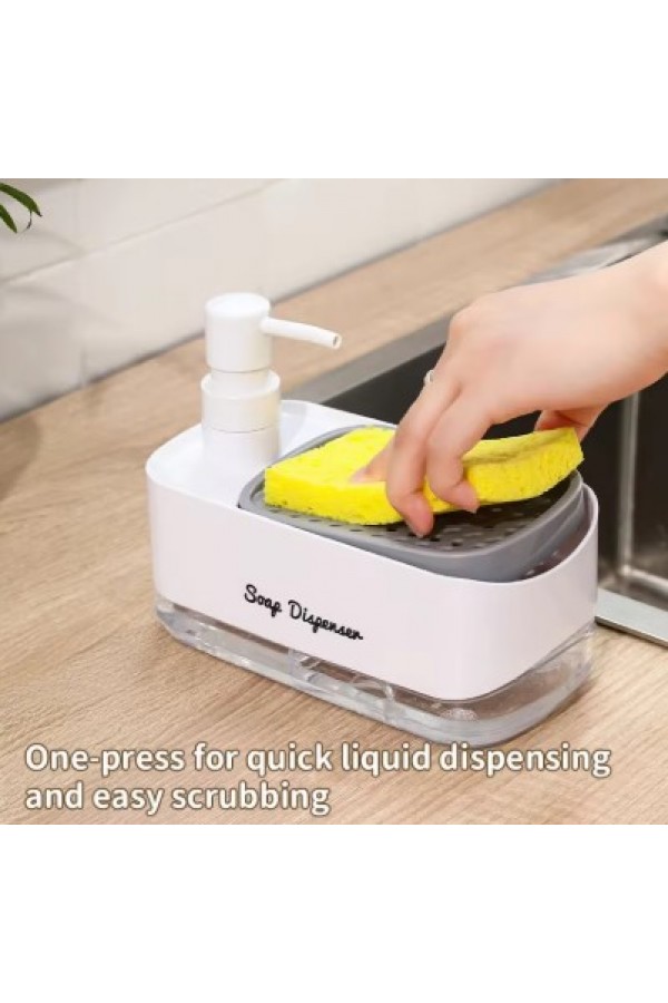 Çift Hazneli Sıvı Sabunluk, Süngerlik ve Otomatik Deterjanlık