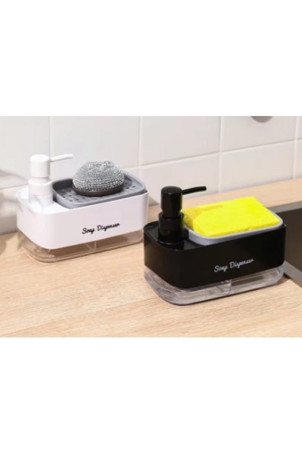 Çift Hazneli Sıvı Sabunluk, Süngerlik ve Otomatik Deterjanlık