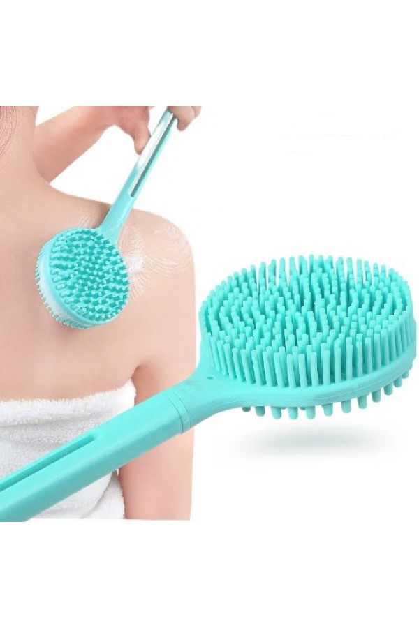 Çift Taraflı Silikon Uzun Saplı  Banyo Fırçası