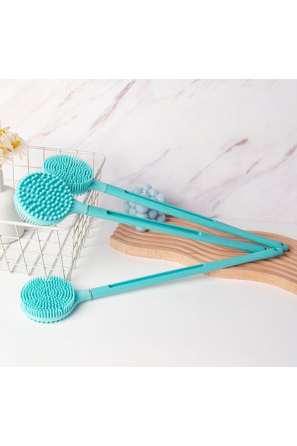 Çift Taraflı Silikon Uzun Saplı  Banyo Fırçası
