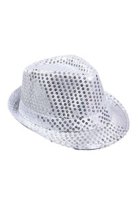 Çocuk Boy Gümüş Payetli Şapka Gösteri Şapkası 54 No