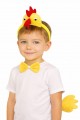 Çocuk Horoz Tavuk Kostüm Seti 3 Parça (Taç + Papyon + Kuyruk)