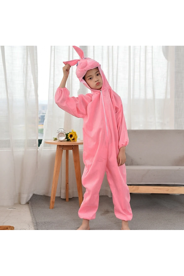Çocuk Tavşan Kostümü Pembe Renk 4-5 Yaş 100 cm
