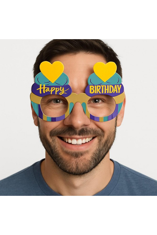 Doğum Günü Renkli Karton Happy Birthday Gözlüğü 6 Adet Doğum Günü Renkli Karton Happy Birthday Gözlüğü 6 Adet