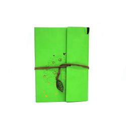 Defter Deri Kaplı Ağaç Baskılı Hediyelik