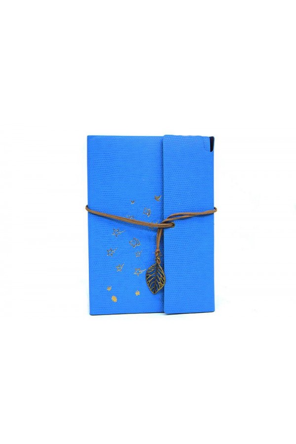 Defter Deri Kaplı Ağaç Baskılı Hediyelik