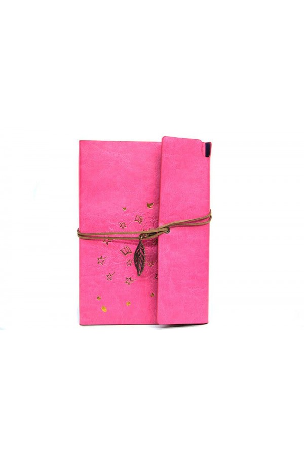 Defter Deri Kaplı Ağaç Baskılı Hediyelik