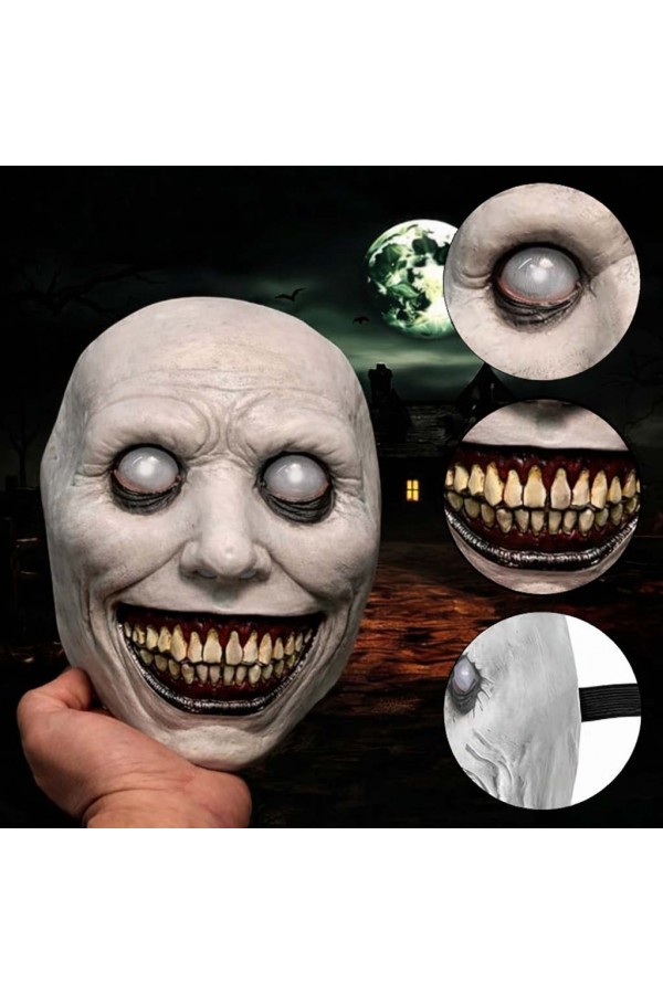 Dehşet Gülüşlü Donuk Göz Efektli Korku Maskesi 22x18 cm Dehşet Gülüşlü Donuk Göz Efektli Korku Maskesi 22x18 cm