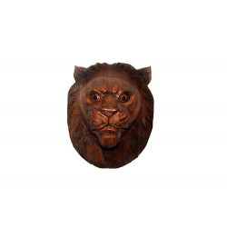 Dekoratif 30cm Ahşap Aslan Kafası Hediyelik