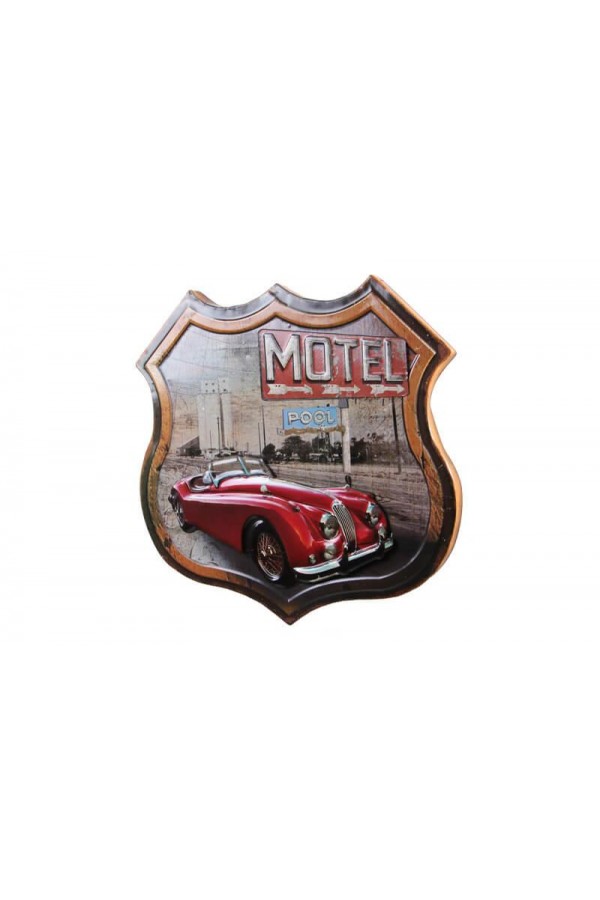 Dekoratif 3D Motel &Kırmızı Chevrolet Temalı Duvar Panosu