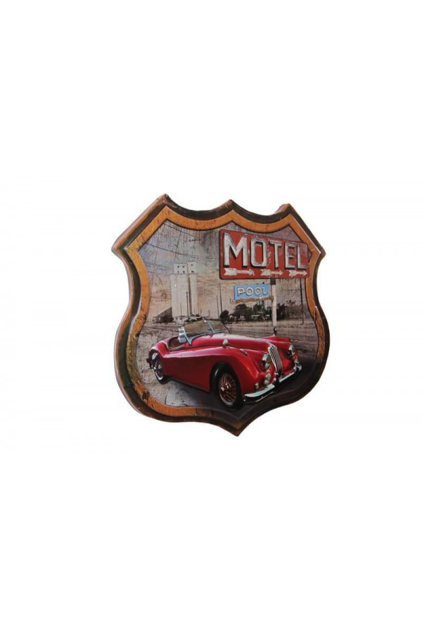 Dekoratif 3D Motel &Kırmızı Chevrolet Temalı Duvar Panosu