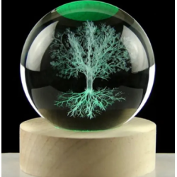 Dekoratif AĞAÇ Tasarımlı Ahşap altlıklı Işıklı Cam Küre 6cm Dekoratif AĞAÇ Tasarımlı Ahşap altlıklı Işıklı Cam Küre 6cm