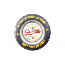 Dekoratif Araba Tekerleği Gasoline Temalı Led Işıklı Duvar Panosu