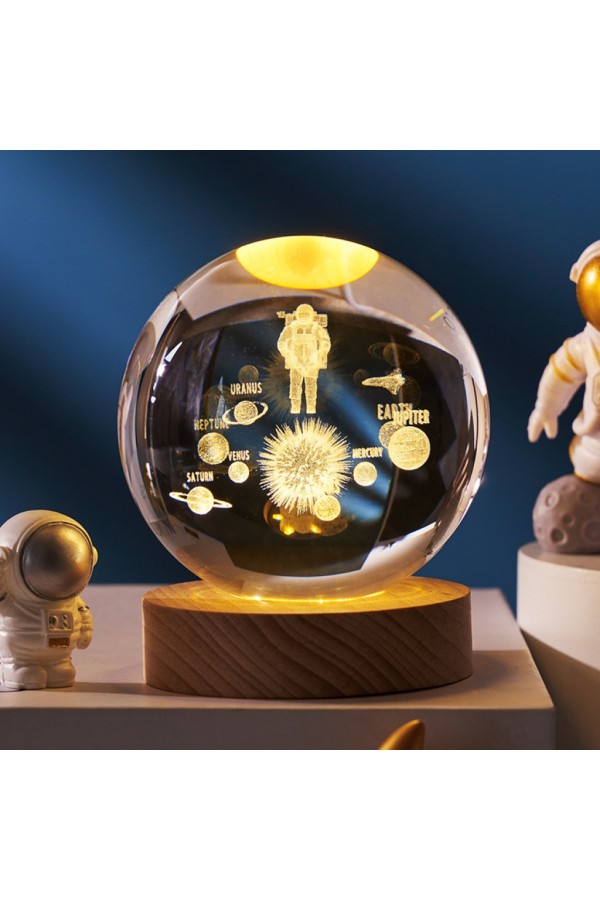 Dekoratif Bütün Gezegenler Tasarımlı Ahşap altlıklı Işıklı Cam Küre Büyük Boy Cam:8cm Ahşap:2cm Dekoratif Bütün Gezegenler Tasarımlı Ahşap altlıklı Işıklı Cam Küre Büyük Boy Cam:8cm Ahşap:2cm