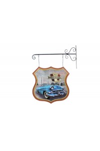 Dekoratif Çift Yönlü Car Trip Temalı Ferforje Askı