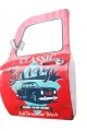 Dekoratif Classic Garage Temalı Kırmızı Araba Kapısı Ayna