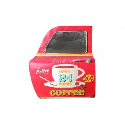 Dekoratif Coffee Temalı Kırmızı Araba Kapısı Ayna Hediyelik