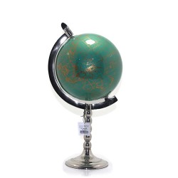 Dekoratif Dünya Yerküre Parlak Nikel Ayaklı Harita Dekoratif Dünya Yerküre Parlak Nikel Ayaklı Harita