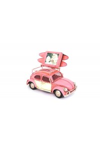 Dekoratif Metal Araba Çerçeveli ve Kumbaralı Biblo Hediyelik