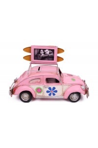 Dekoratif Metal Araba Çerçeveli ve Kumbaralı Hediyelik